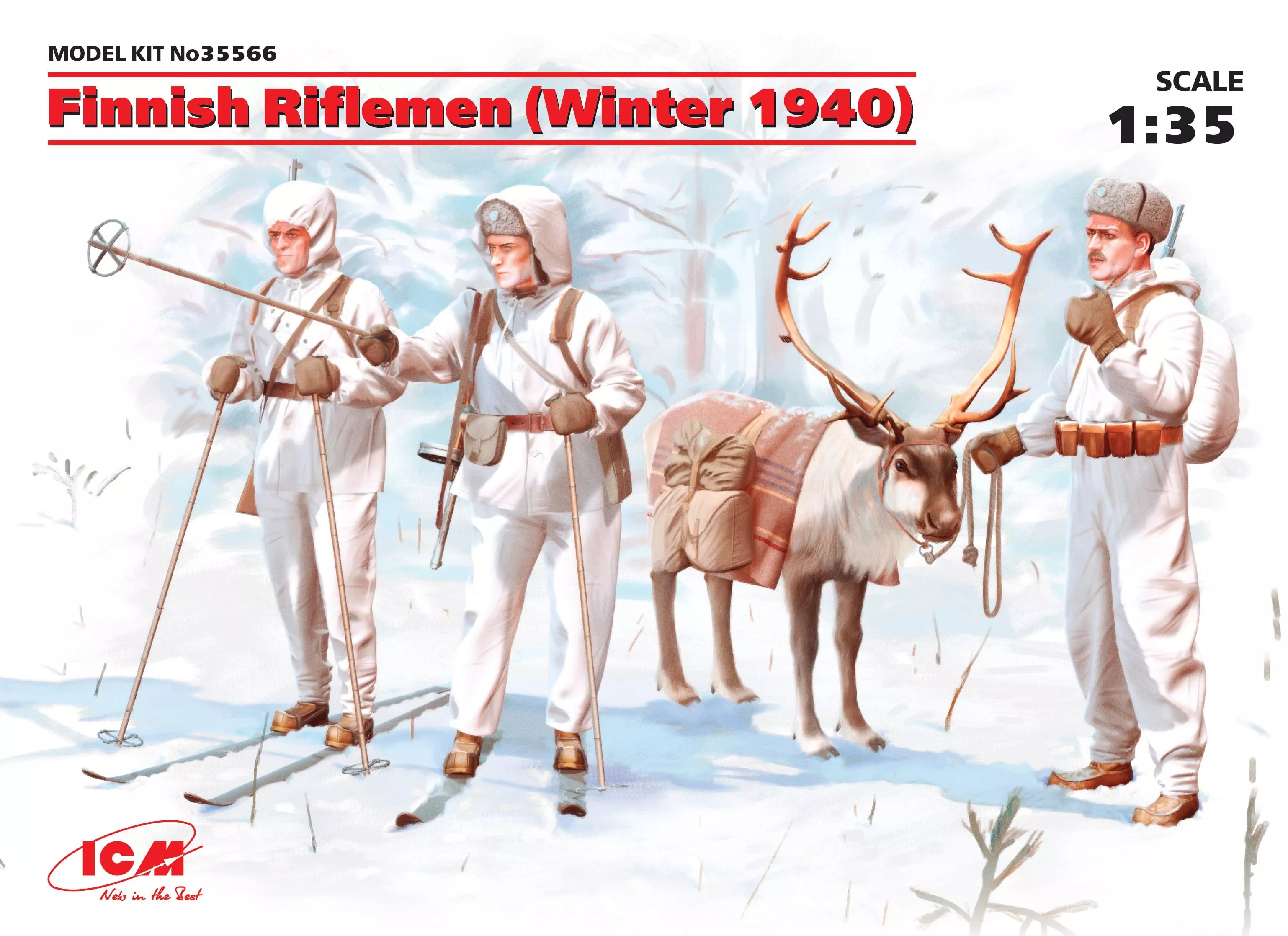 ICM - Finnish Riflemen (Winter 1940) (4 figures - 3 rifleman, 1 re